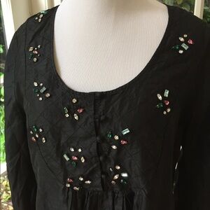 Joshi Black silk dress with rhinestones size large